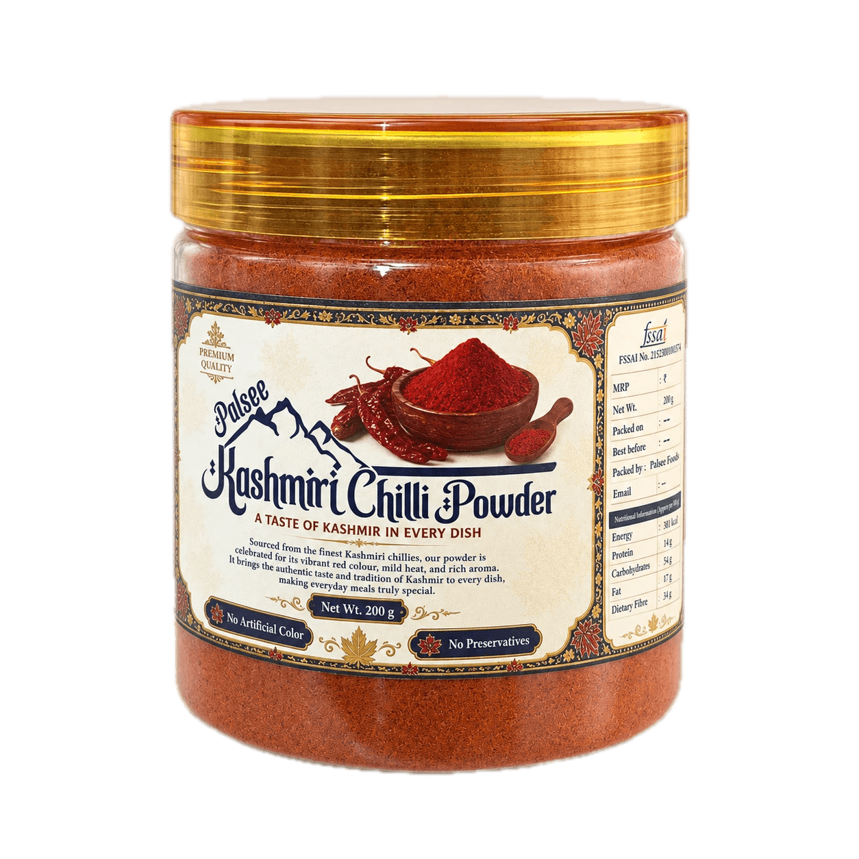 The Palsee Kashmiri Chilli Powder jar, 200 g